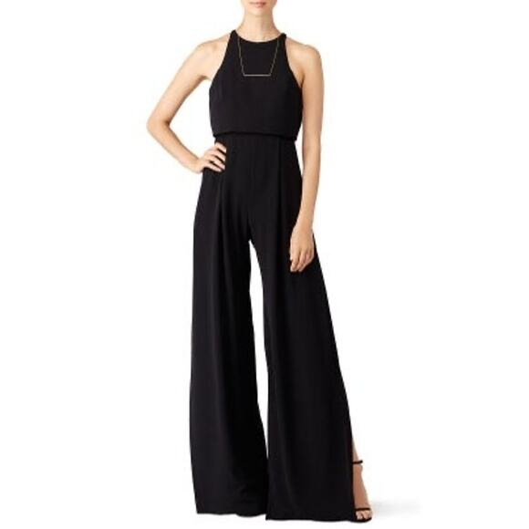 JILL STUART Black Popover Jumpsuit Sleeveless Crewneck Wide Leg Jumpsuit Size 4 - Picture 1 of 13